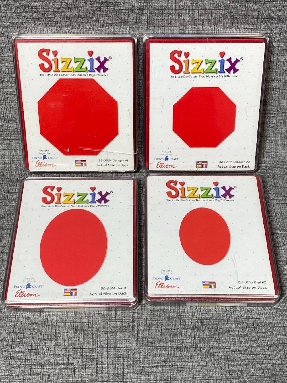 NEW Sizzix Die Cut Sets Bundle 4pc Lot Oval & Octagon 1 & 2